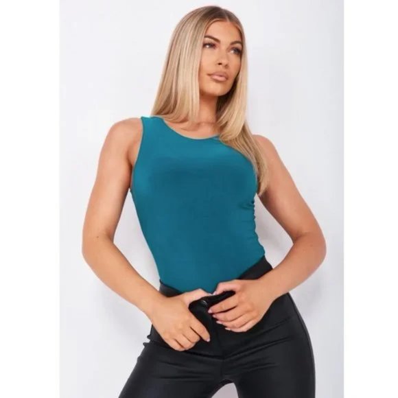 Sleeveless Bodycon Bodysuit Top Leotard - Picture 2 of 9